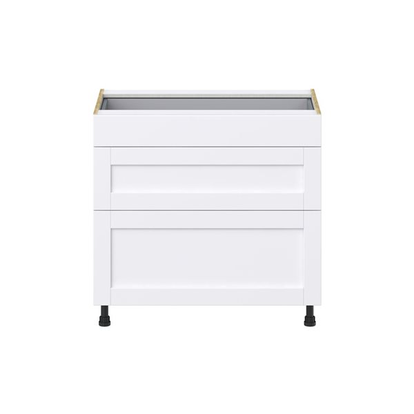 Hugo&Borg Rosemont 36 x 34.5 x 24.88 Glacier White Drawer Base Semi-Custom Cabinet