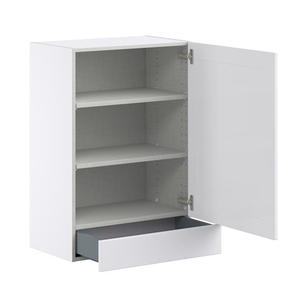 Hugo&Borg Rosemont 24 x 35 x 14.88 Glacier White Door And Drawer Wall Semi-Custom Cabinet