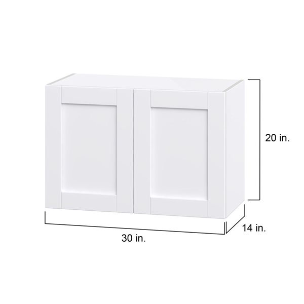 Hugo&Borg Rosemont 30 x 20 x 14.88 Glacier White Door Wall Semi-Custom Cabinet