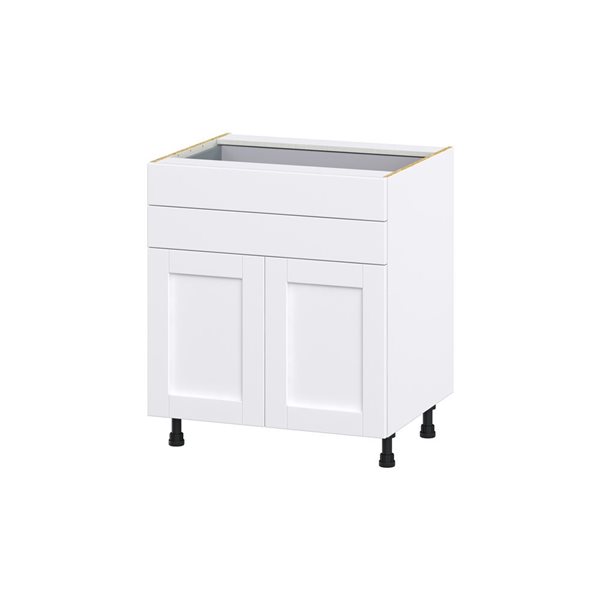 Hugo&Borg Rosemont 30 x 34.5 x 24.88 Glacier White Door And Drawer Base Semi-Custom Cabinet