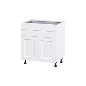 Hugo&Borg Rosemont 30 x 34.5 x 24.88 Glacier White Door And Drawer Base Semi-Custom Cabinet