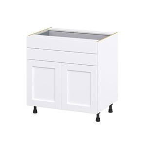 Hugo&Borg Rosemont 33 x 34.5 x 24.88 Glacier White Door And Drawer Base Semi-Custom Cabinet