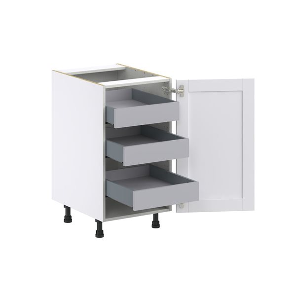 Hugo&Borg Rosemont 18 x 34.5 x 24.88 Glacier White Door And Drawer Base Semi-Custom Cabinet