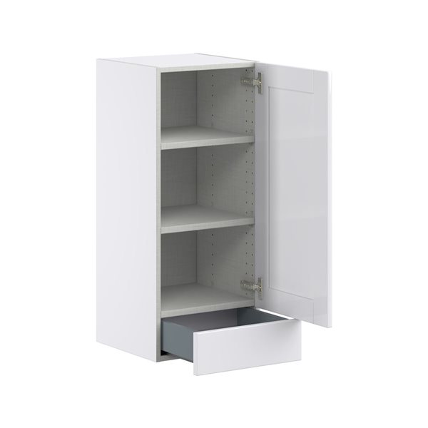 Hugo&Borg Rosemont 15 x 35 x 14.88 Glacier White Door And Drawer Wall Semi-Custom Cabinet