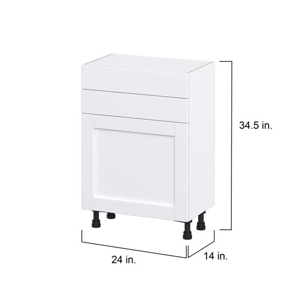 Hugo&Borg Rosemont 24 x 34.5 x 14.88 Glacier White Door And Drawer Base Semi-Custom Cabinet