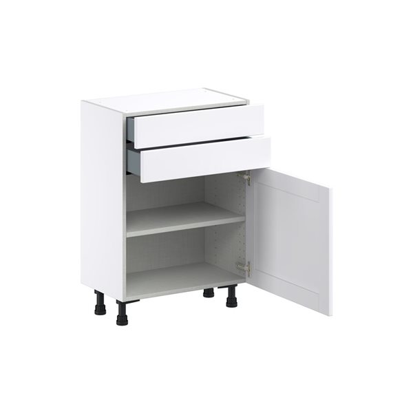 Hugo&Borg Rosemont 24 x 34.5 x 14.88 Glacier White Door And Drawer Base Semi-Custom Cabinet