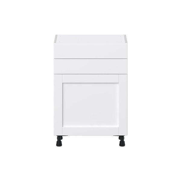 Hugo&Borg Rosemont 24 x 34.5 x 14.88 Glacier White Door And Drawer Base Semi-Custom Cabinet