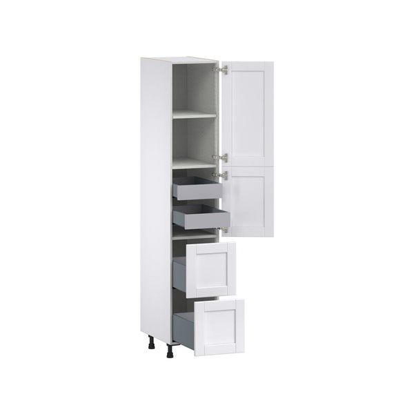 Hugo&Borg Rosemont 15 x 84.5 x 24.88 Glacier White Door And Drawer Pantry Semi-Custom Cabinet