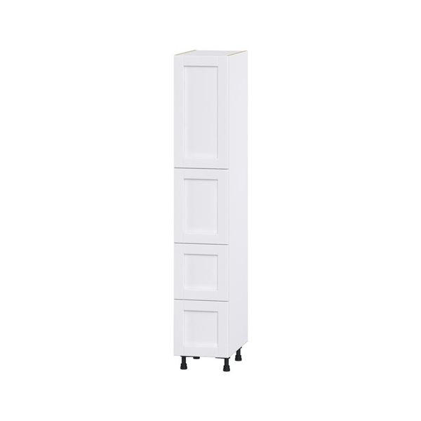 Hugo&Borg Rosemont 15 x 84.5 x 24.88 Glacier White Door And Drawer Pantry Semi-Custom Cabinet