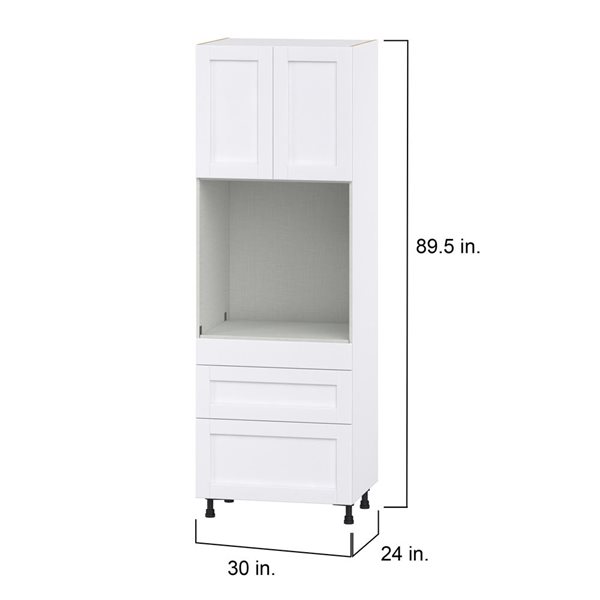 Hugo&Borg Rosemont 30 x 89.5 x 24.88 Glacier White Door And Drawer Pantry Semi-Custom Cabinet