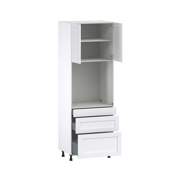 Hugo&Borg Rosemont 30 x 89.5 x 24.88 Glacier White Door And Drawer Pantry Semi-Custom Cabinet