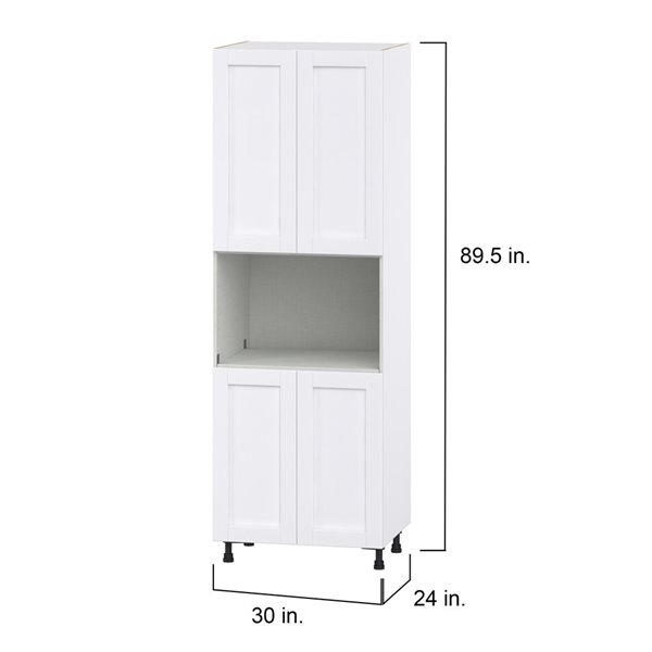 Hugo&Borg Rosemont 30 x 89.5 x 24.88 Glacier White Door Pantry Semi-Custom Cabinet