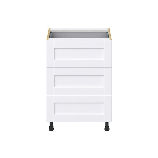 Hugo&Borg Rosemont 24 x 34.5 x 24.88 Glacier White Drawer Base Semi-Custom Cabinet