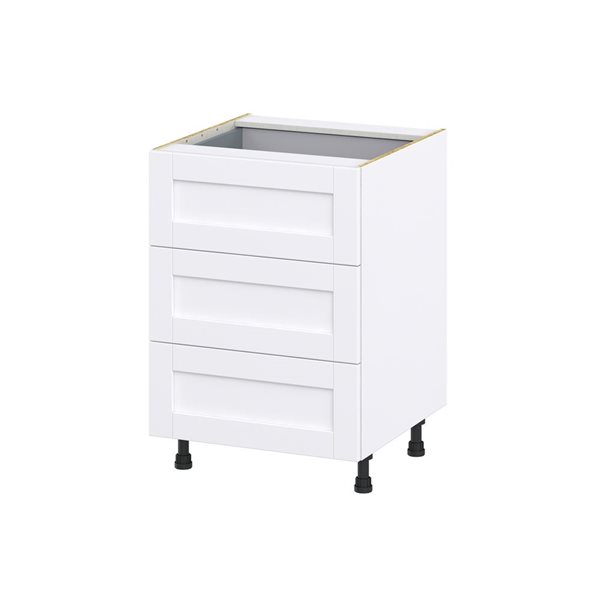 Hugo&Borg Rosemont 24 x 34.5 x 24.88 Glacier White Drawer Base Semi-Custom Cabinet