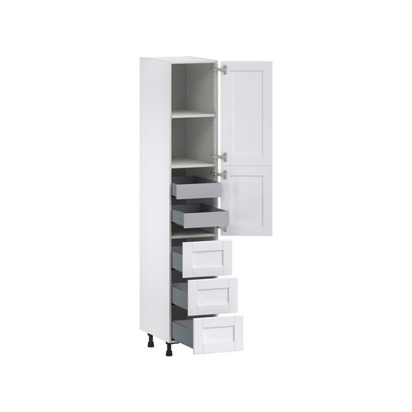 Hugo&Borg Rosemont 15 x 84.5 x 24.88 Glacier White Door And Drawer Pantry Semi-Custom Cabinet