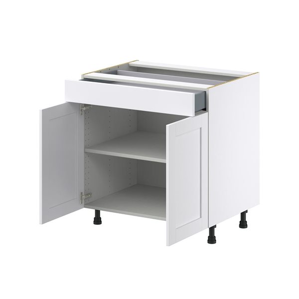 Hugo&Borg Rosemont 33 x 34.5 x 24.88 Glacier White Door And Drawer Base Semi-Custom Cabinet