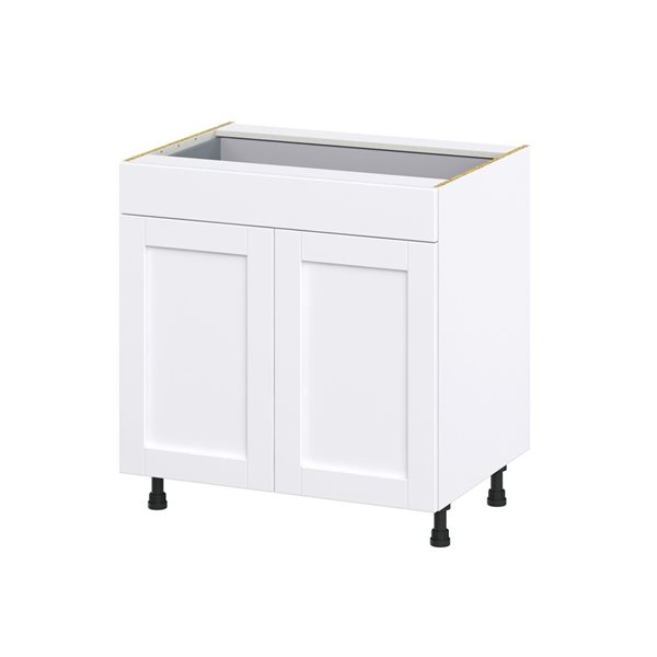 Hugo&Borg Rosemont 33 x 34.5 x 24.88 Glacier White Door And Drawer Base Semi-Custom Cabinet