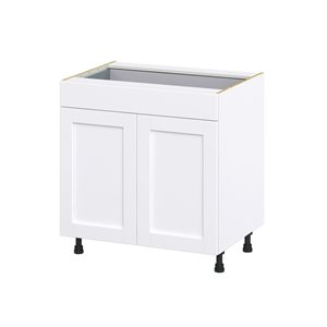 Hugo&Borg Rosemont 33 x 34.5 x 24.88 Glacier White Door And Drawer Base Semi-Custom Cabinet