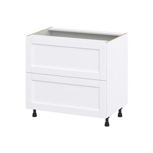 Hugo&Borg Rosemont 36 x 34.5 x 24.88 Glacier White Drawer Base Semi-Custom Cabinet