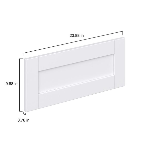 Hugo&Borg Rosemont  23.88 x 9.88 x 0.75 Cabinet Drawer Front White