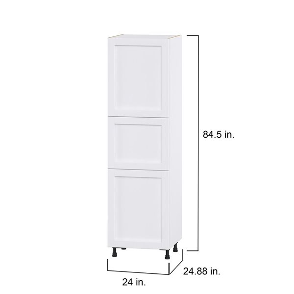 Hugo&Borg Rosemont 24 x 84.5 x 24.88 Glacier White Door And Drawer Pantry Semi-Custom Cabinet