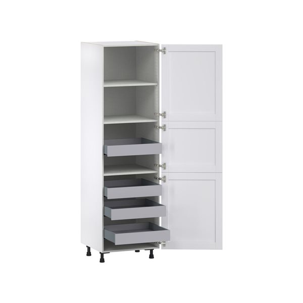 Hugo&Borg Rosemont 24 x 84.5 x 24.88 Glacier White Door And Drawer Pantry Semi-Custom Cabinet