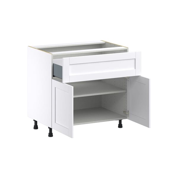 Hugo&Borg Rosemont 36 x 34.5 x 24.88 Glacier White Door And Drawer Base Semi-Custom Cabinet