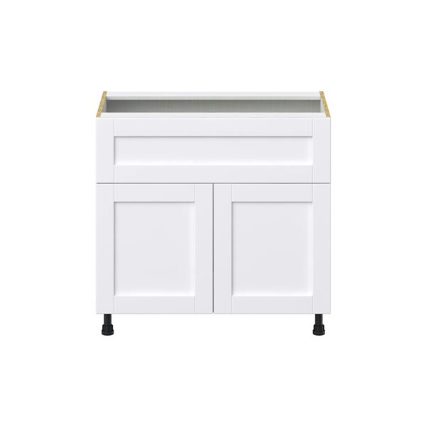 Hugo&Borg Rosemont 36 x 34.5 x 24.88 Glacier White Door And Drawer Base Semi-Custom Cabinet