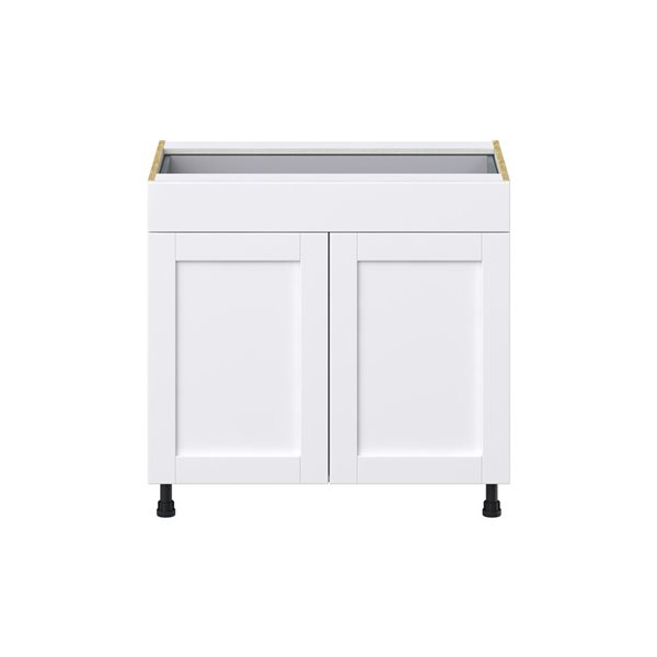 Hugo&Borg Rosemont 36 x 34.5 x 24.88 Glacier White Door And Drawer Base Semi-Custom Cabinet