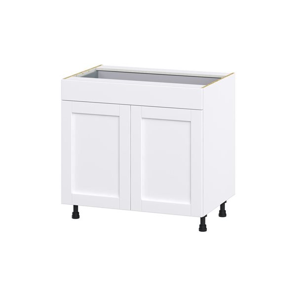 Hugo&Borg Rosemont 36 x 34.5 x 24.88 Glacier White Door And Drawer Base Semi-Custom Cabinet