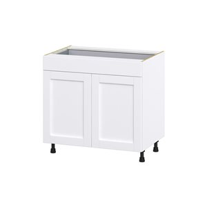 Hugo&Borg Rosemont 36 x 34.5 x 24.88 Glacier White Door And Drawer Base Semi-Custom Cabinet