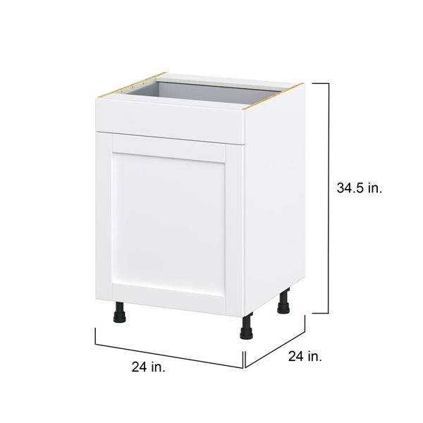 Hugo&Borg Rosemont 24 x 34.5 x 24.88 Glacier White Door And Drawer Base Semi-Custom Cabinet