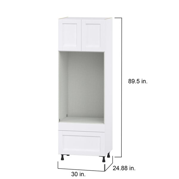 Hugo&Borg Rosemont 30 x 89.5 x 24.88 Glacier White Door And Drawer Pantry Semi-Custom Cabinet