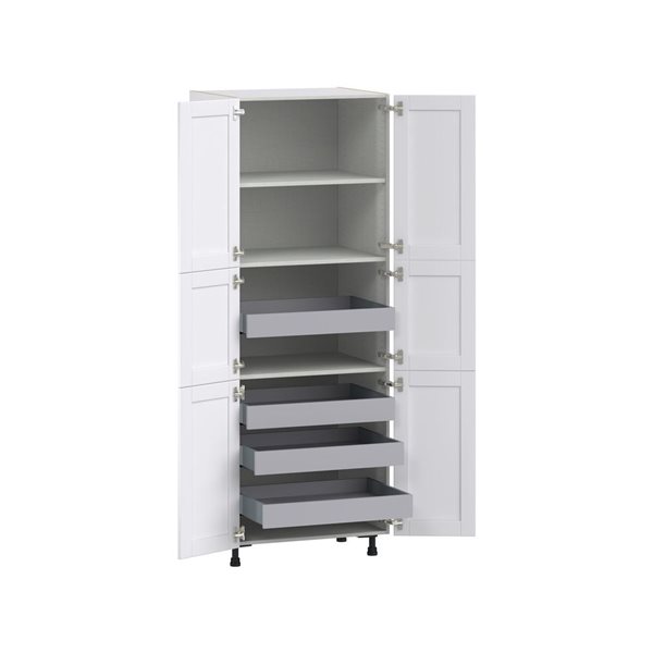 Hugo&Borg Rosemont 30 x 84.5 x 24.88 Glacier White Door And Drawer Pantry Semi-Custom Cabinet