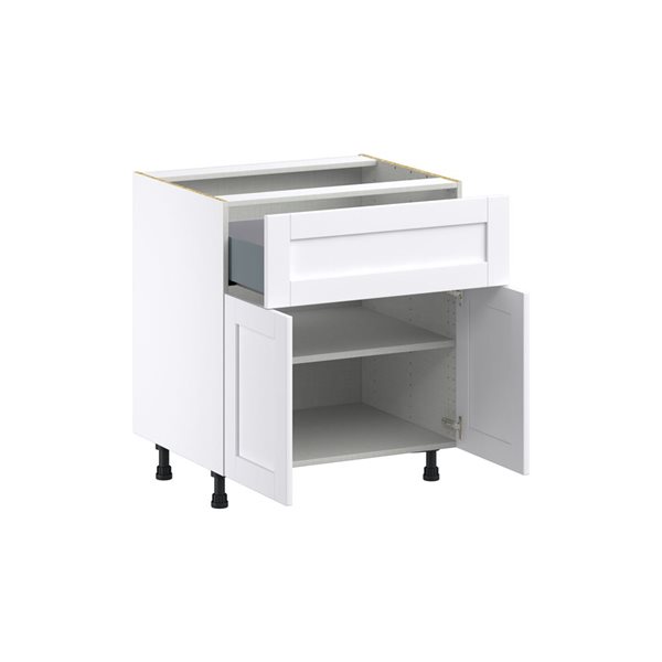 Hugo&Borg Rosemont 30 x 34.5 x 24.88 Glacier White Door And Drawer Base Semi-Custom Cabinet