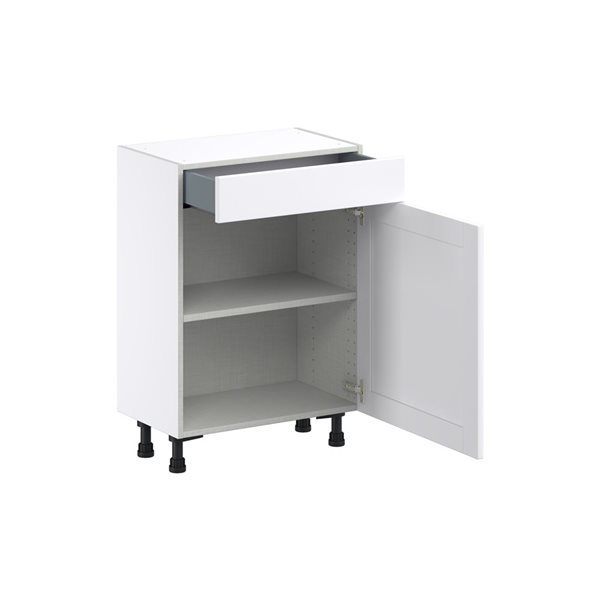 Hugo&Borg Rosemont 24 x 34.5 x 14.88 Glacier White Door And Drawer Base Semi-Custom Cabinet