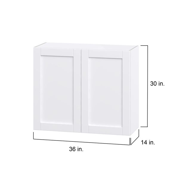 Hugo&Borg Rosemont 36 x 30 x 14.88 Glacier White Door Wall Semi-Custom Cabinet