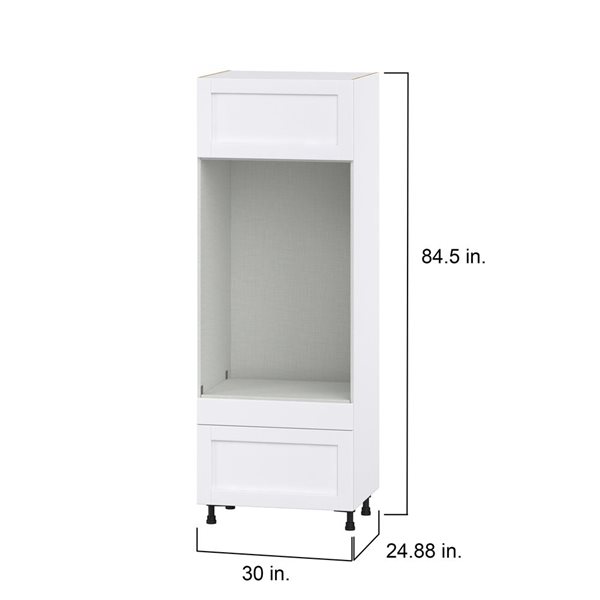 Hugo&Borg Rosemont 30 x 84.5 x 24.88 Glacier White Drawer Pantry Semi-Custom Cabinet