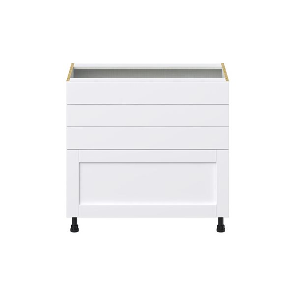 Hugo&Borg Rosemont 36 x 34.5 x 24.88 Glacier White Drawer Base Semi-Custom Cabinet