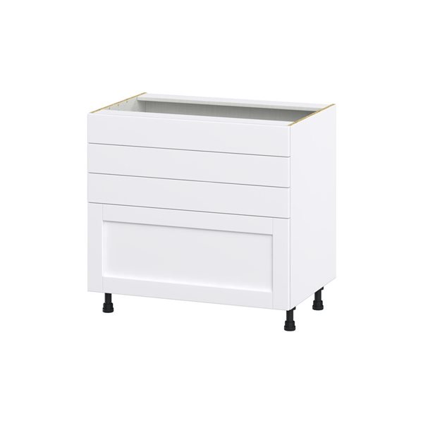 Hugo&Borg Rosemont 36 x 34.5 x 24.88 Glacier White Drawer Base Semi-Custom Cabinet