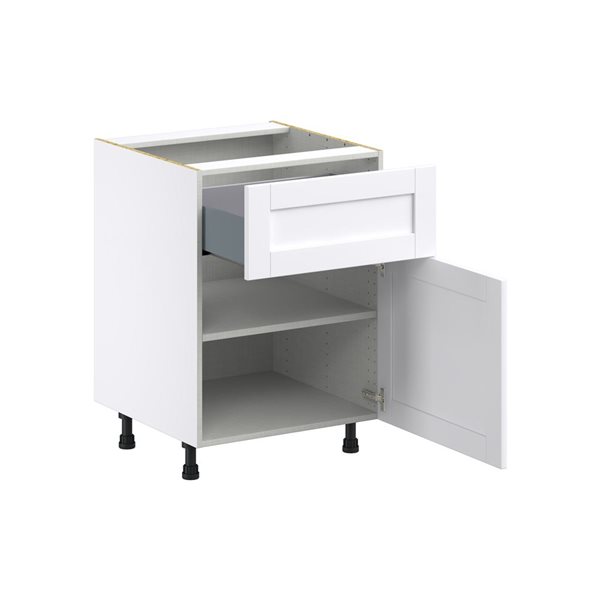 Hugo&Borg Rosemont 24 x 34.5 x 24.88 Glacier White Door And Drawer Base Semi-Custom Cabinet