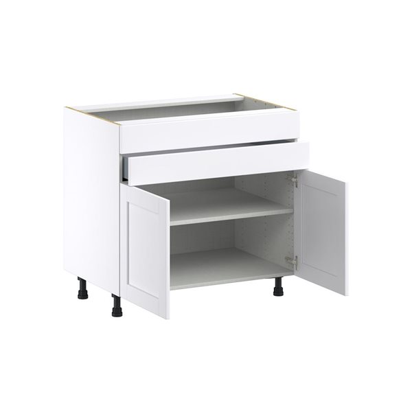 Hugo&Borg Rosemont 36 x 34.5 x 24.88 Glacier White Door And Drawer Base Semi-Custom Cabinet