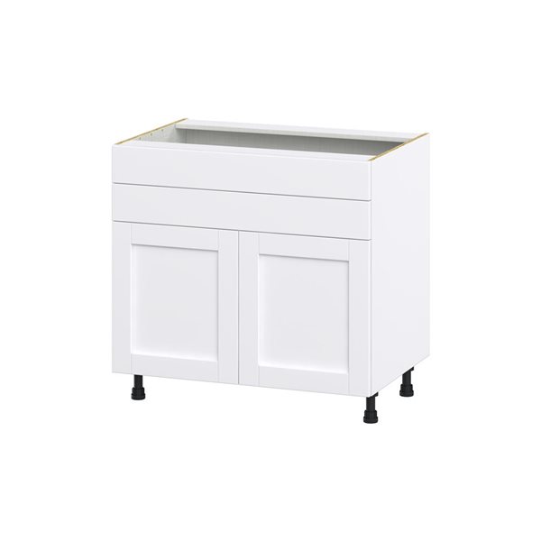 Hugo&Borg Rosemont 36 x 34.5 x 24.88 Glacier White Door And Drawer Base Semi-Custom Cabinet