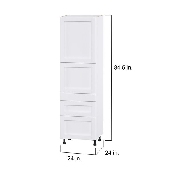 Hugo&Borg Rosemont 24 x 84.5 x 24.88 Glacier White Door And Drawer Pantry Semi-Custom Cabinet