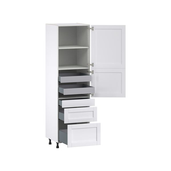 Hugo&Borg Rosemont 24 x 84.5 x 24.88 Glacier White Door And Drawer Pantry Semi-Custom Cabinet