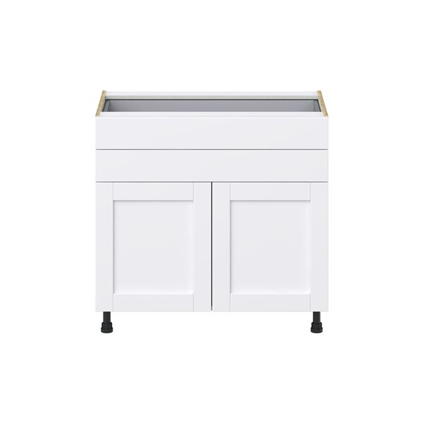 Hugo&Borg Rosemont 36 x 34.5 x 24.88 Glacier White Door And Drawer Base Semi-Custom Cabinet