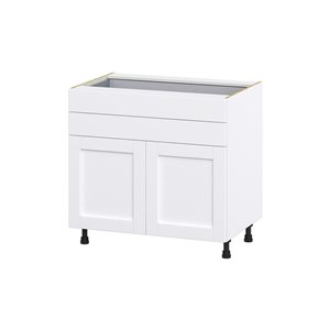 Hugo&Borg Rosemont 36 x 34.5 x 24.88 Glacier White Door And Drawer Base Semi-Custom Cabinet