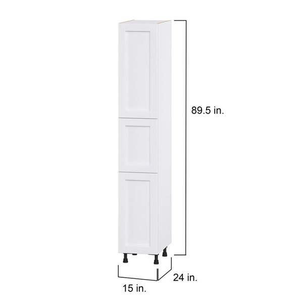 Hugo&Borg Rosemont 15 x 89.5 x 24.88 Glacier White Door Pantry Semi-Custom Cabinet