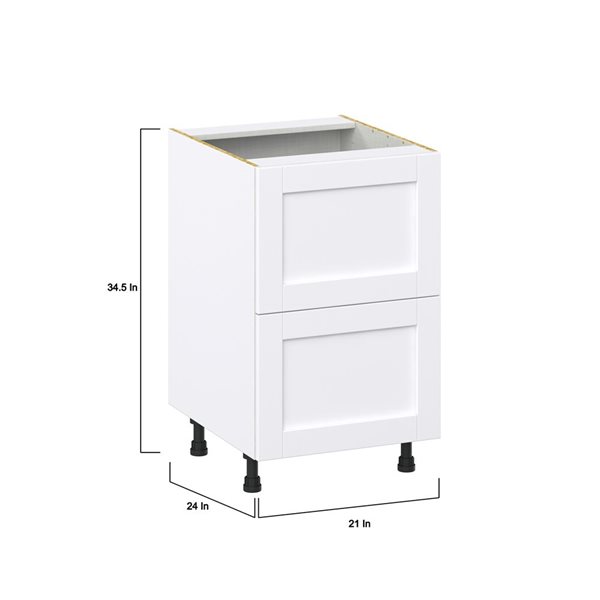 Hugo&Borg Rosemont 21 x 34.5 x 24.88 Glacier White Drawer Base Semi-Custom Cabinet