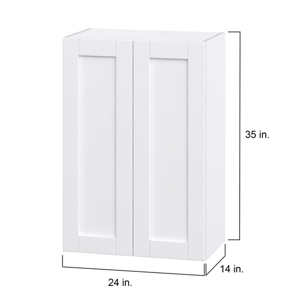 Hugo&Borg Rosemont 24 x 35 x 14.88 Glacier White Door Wall Semi-Custom Cabinet